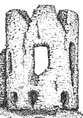 Ruined Stone Tower Illustration