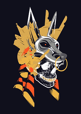 Anubis Skull Mask Digital Art