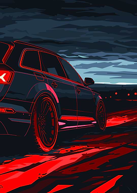 Dark SUV with Red Accents