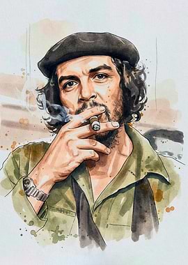 Che Guevara Watercolor Portrait