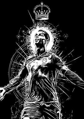 Cristiano Ronaldo Black and White Portrait