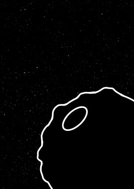 Minimalist Space Asteroid Illustration