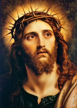 Portrait of Jesus Christ with Crown