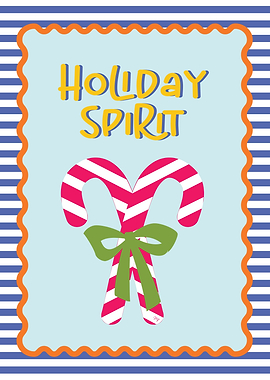 Holiday Spirit Candy Cane Xmas Text art
