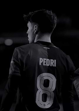 Pedri Soccer Player Black and White