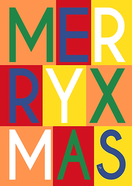 Colorful Merry Christmas Text Art