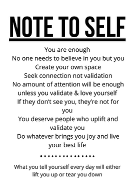 Note to Self Inspirational Quote