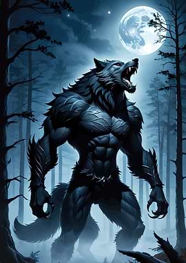 Werewolf Howling Moon