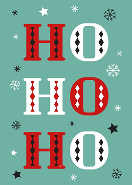 Festive Ho Ho Ho Holiday Text art