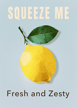 Squeeze Me — Funny Lemon Poster for Kitchen & Café & Home Decor