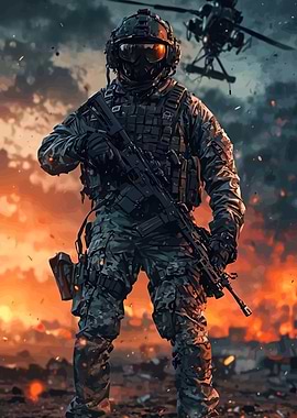 Soldier Combat Zone Helicopter