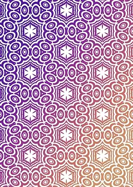Vibrant Purple Orange Kaleidoscope Floral Pattern