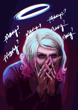 Angelic Figure with Questioning Text