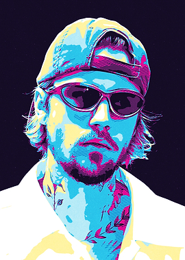 Pop Art Portrait of justin bieber