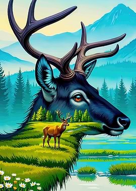 Majestic Deer Landscape