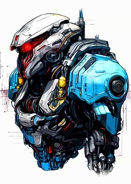 Detailed Robot Illustration