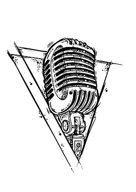 Vintage Microphone in Triangle