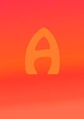 Sunset Orange Letter A on Gradient Background Japan