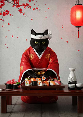 Sushi Chef Cat