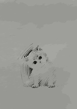 Sketch of a Cute Kitten