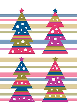 Colorful Christmas Trees