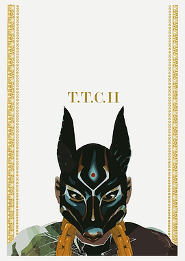 Anubis Mask with Golden Accents