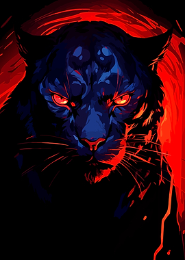 Black Panther with Red Accents
