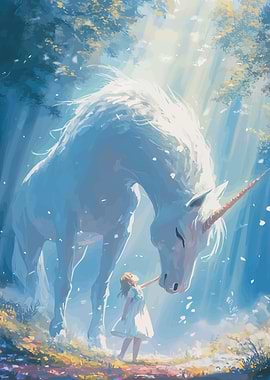 Girl Unicorn Forest