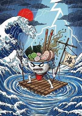 Ramen Warrior on Stormy Seas