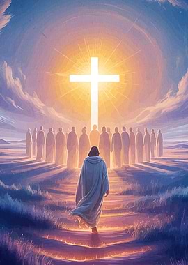 Jesus Christ Walking Towards Cross