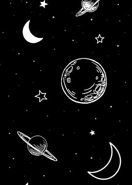 Black and White Space Pattern