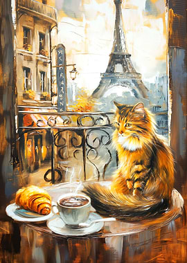 Cat in Paris Painting