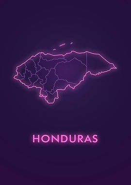 Honduras Neon Map