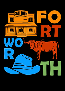Fort Worth Texas Souvenir Gift Men Cowboy Forth Worth