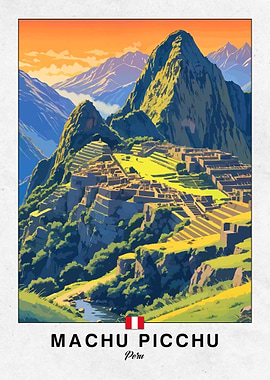 Machu Picchu, Peru Landscape Art
