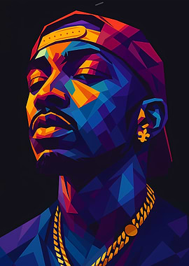 Tupac Shakur Rapper potrait