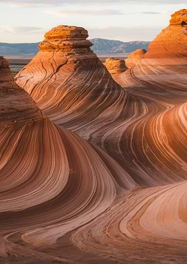 The Wave rock formation landscape