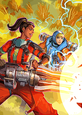 Apex Legends Rampart and Wattson Artwork