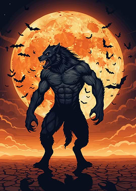 Werewolf moon animal
