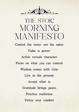 The Stoic Morning Manifesto