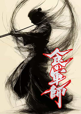 Japanese Samurai Calligraphy Ink Art