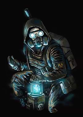 Post-Apocalyptic Survivor with Glowing Orb