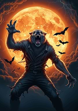 Werewolf Howling Moon