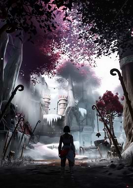 Mystical Winter Landscape with Figure