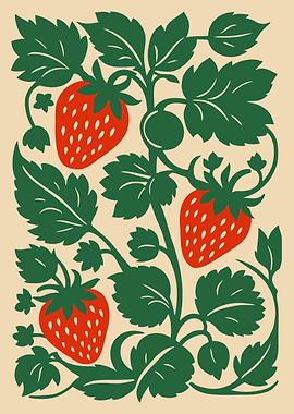 Strawberry Plant Illustration