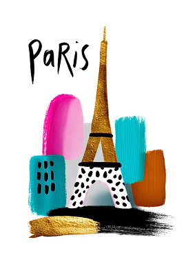 Paris Eiffel Tower Abstract Art