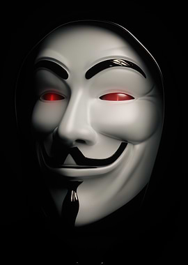 Anonymous Mask with Red Eyes