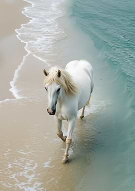 White Horse on the Beach