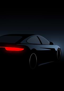 Sleek Black Car Silhouette