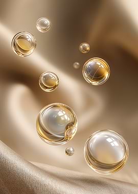 Golden Bubbles on Silk